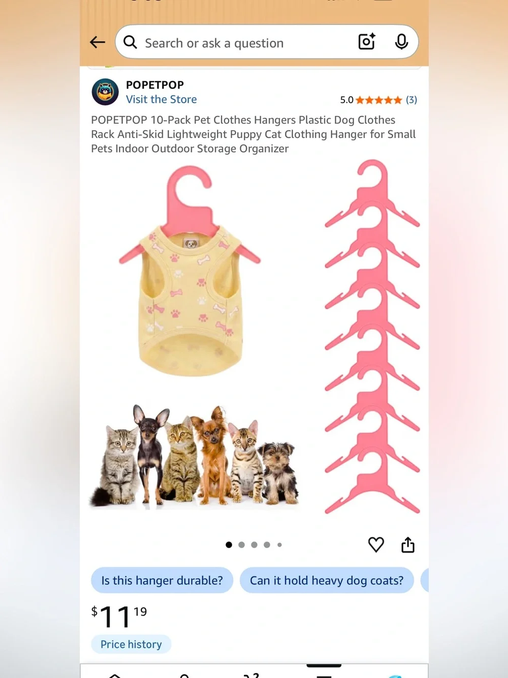 Pink Winged Pet Harness with Leash/10 pet hangers